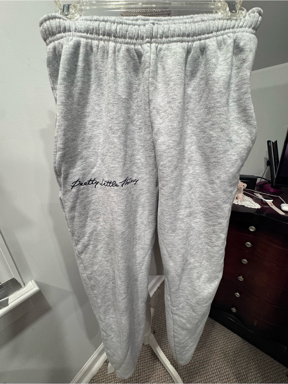 PrettyLittleThing Light Gray Fleece Joggers